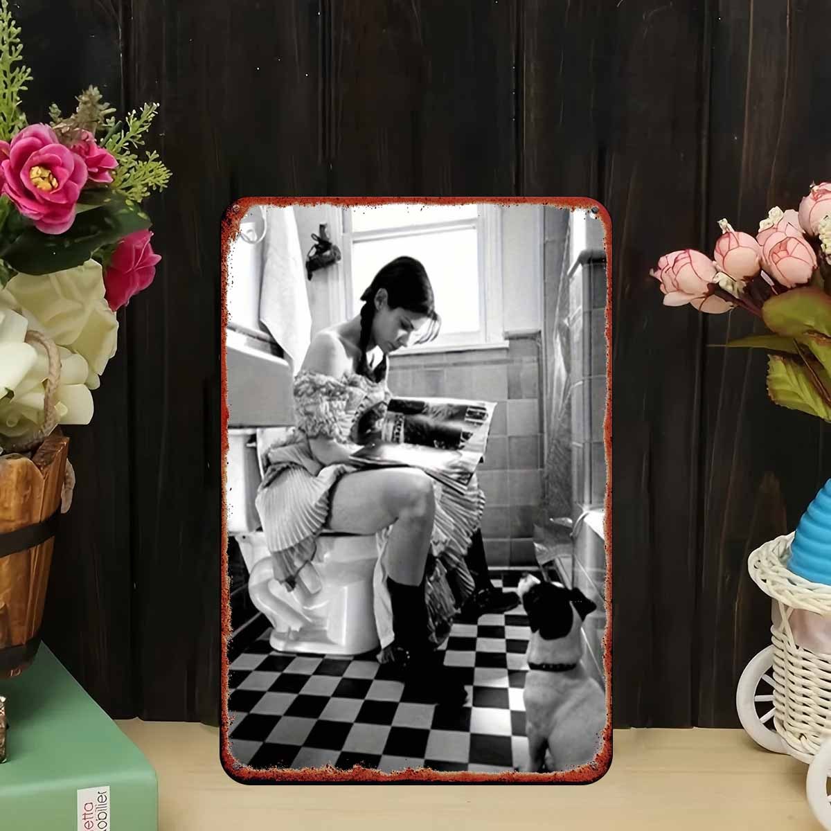 Funny Bathroom Metal Sign – Wo - Embroidery Water 评论和价格