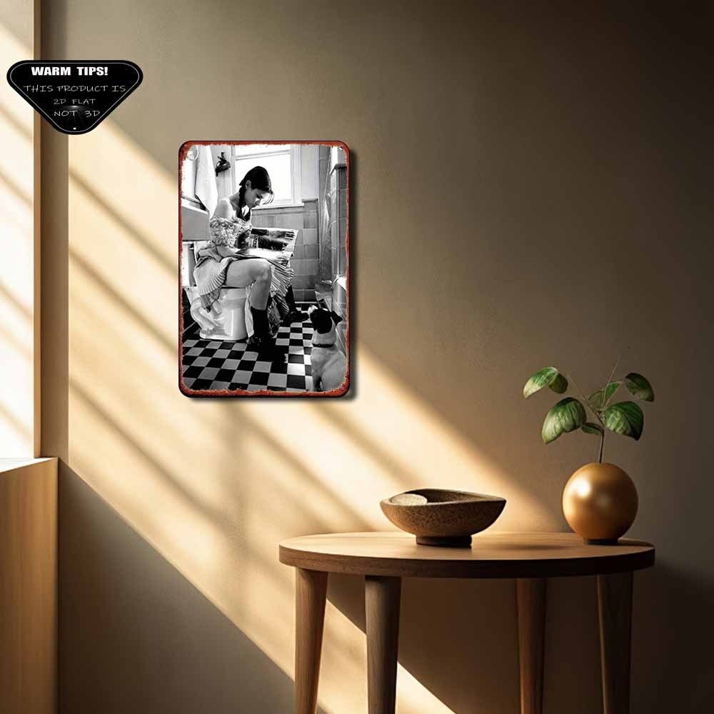 Funny Bathroom Metal Sign – Wo - Embroidery Water 评论和价格