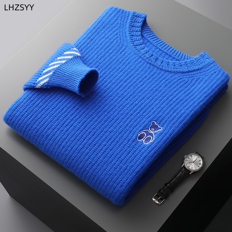 LHZSYY 100%Pure Wool Sweater M - Embroidery Men Shirt 评论和价格