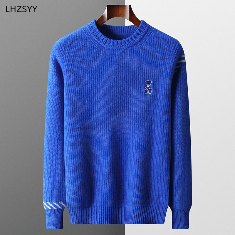 LHZSYY 100%Pure Wool Sweater M - Embroidery Men Shirt 评论和价格