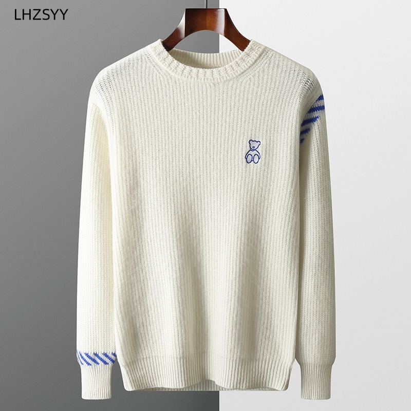 LHZSYY 100%Pure Wool Sweater M - Embroidery Men Shirt 评论和价格