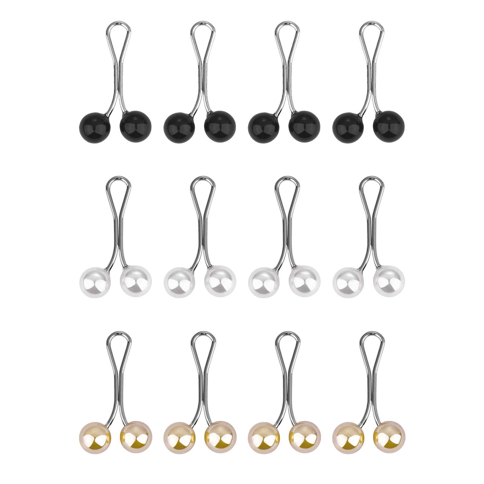 12pcs/Lot Alloy Pearl Brooch L - Embroidery Eyebrow 评论和价格