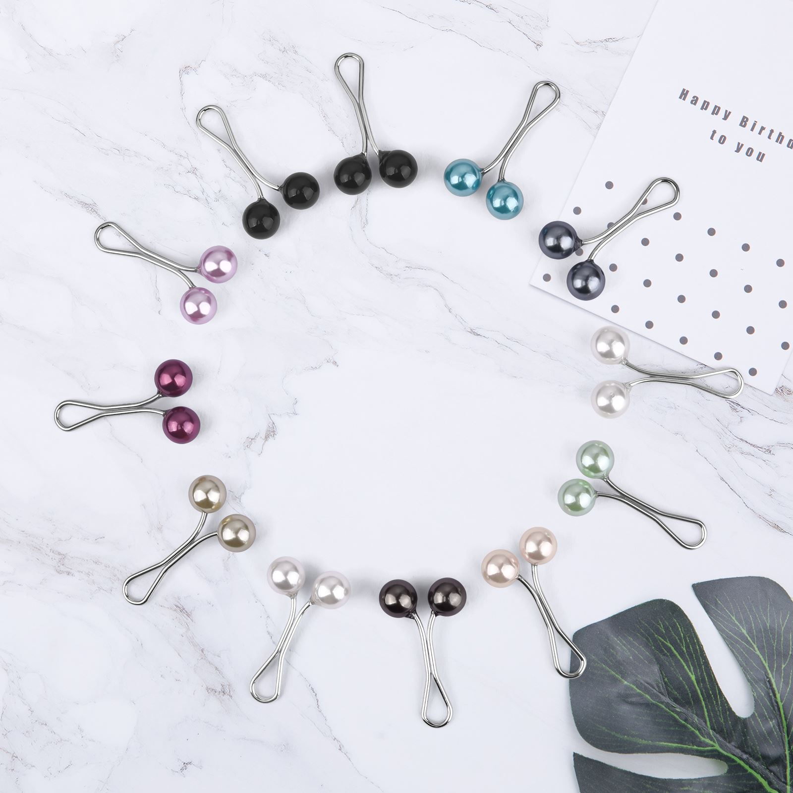 12pcs/Lot Alloy Pearl Brooch L - Embroidery Eyebrow 评论和价格