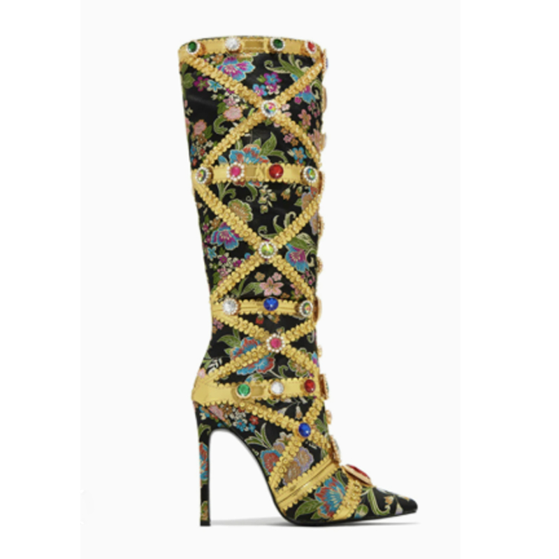Multicolor Gemstone Gold Trim  - Embroidery Stitches 评论和价格