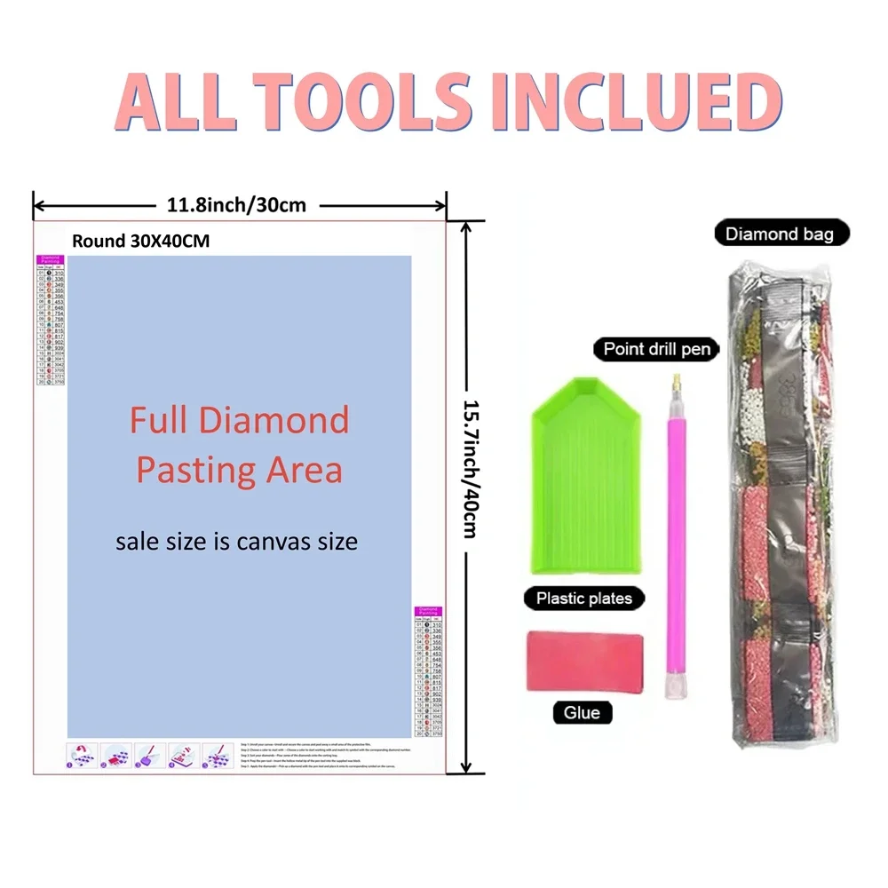 Frameless,5D DIY Diamond Paint - Embroidery For Beginners 评论和价格
