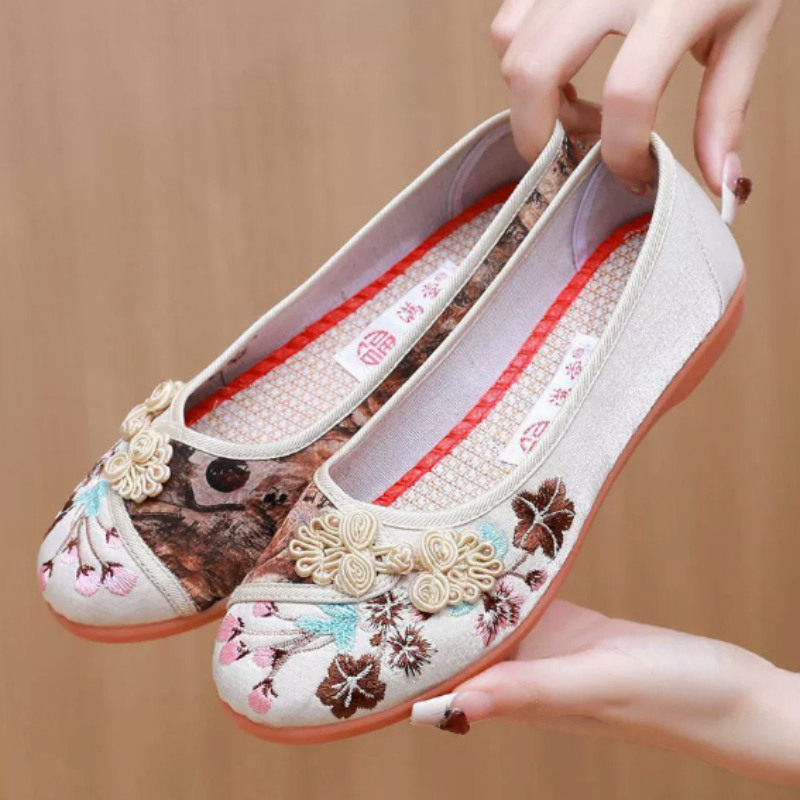 Retro Chinese Style Women Canv - Embroidery Style 评论和价格