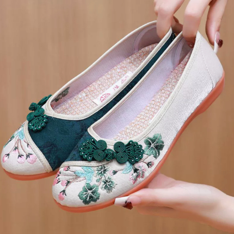 Retro Chinese Style Women Canv - Embroidery Style 评论和价格