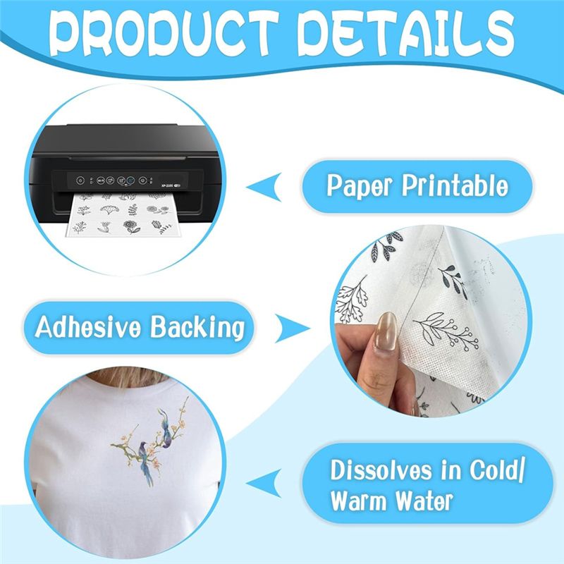 LIKE WISH 15PCS A4 Water-Solub - Water Soluble Stabilizer 评论和价格