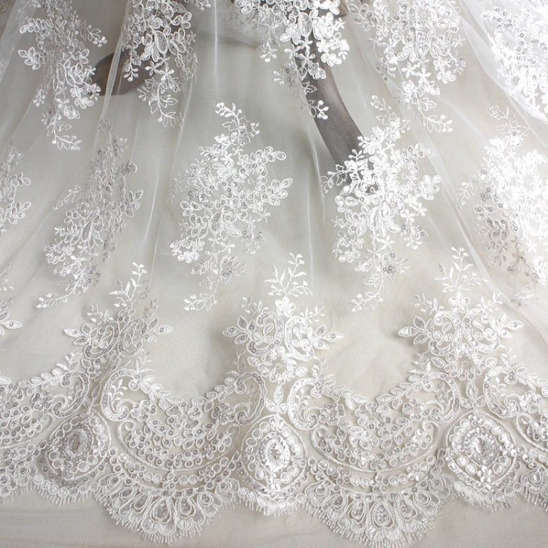 Sequin Embroidered Lace Fabric - Embroidery Web 评论和价格