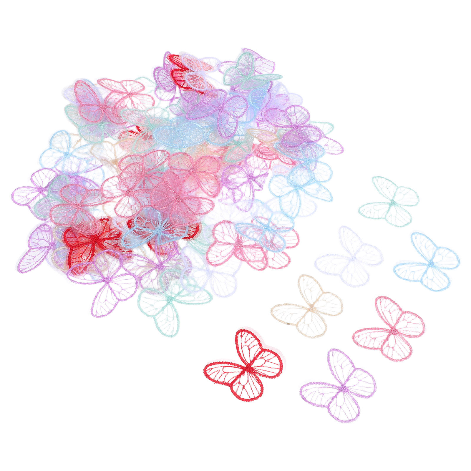 100Pcs Handmade Butterfly Lace - Embroidery Garden 评论和价格