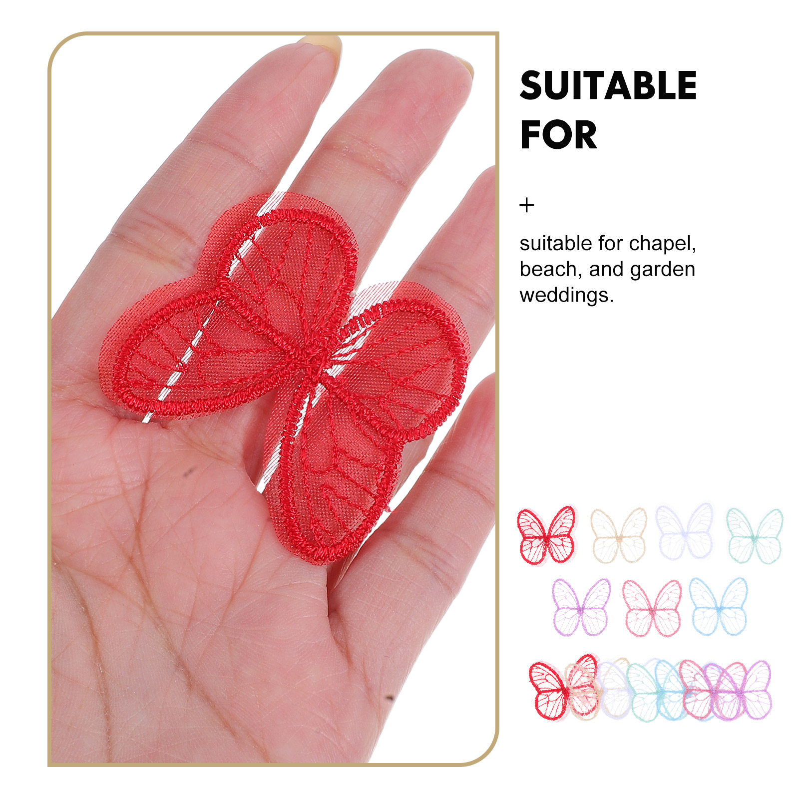 100Pcs Handmade Butterfly Lace - Embroidery Garden 评论和价格