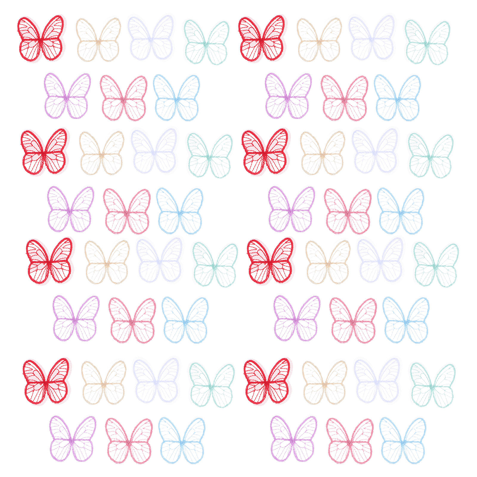 100Pcs Handmade Butterfly Lace - Embroidery Garden 评论和价格